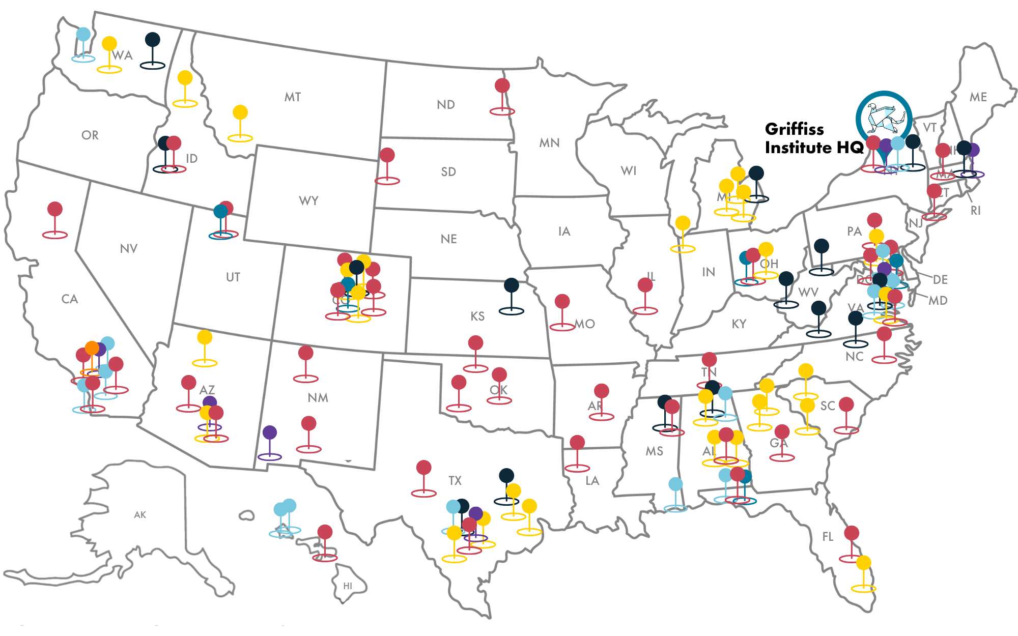 Griffiss Institute Coast to Coast Map