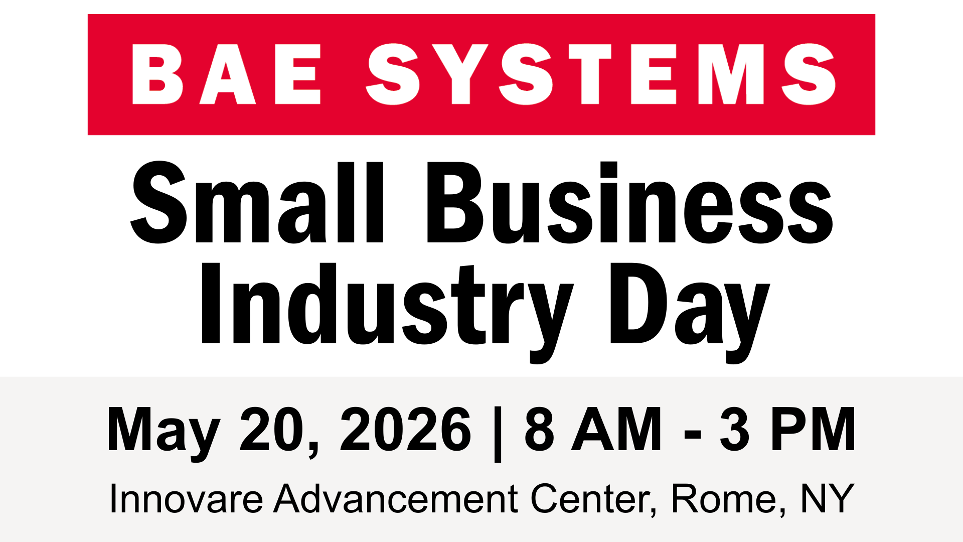 BAE Systems Small Business Day Event Graphic